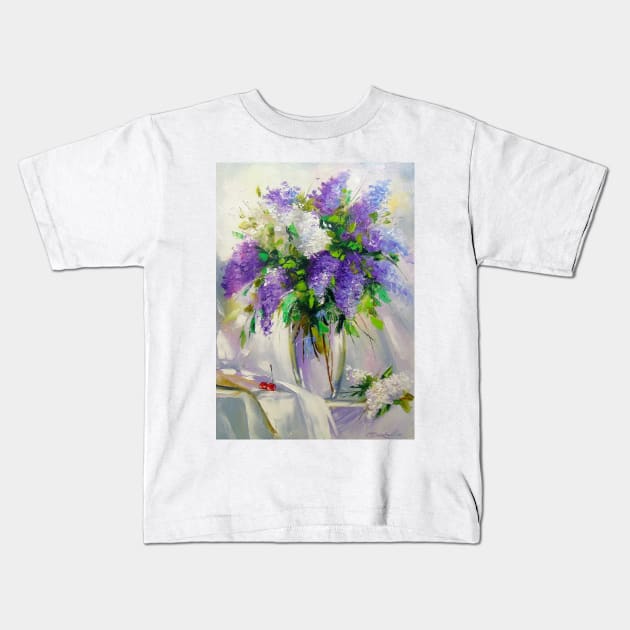 Bouquet of lilac Kids T-Shirt by OLHADARCHUKART